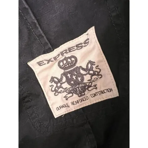 NWT $148 Express utility military style jacket, cotton, metal buttons, size L - Picture 6 of 13
